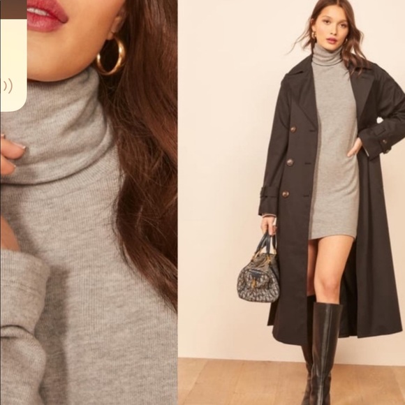 NWOT REFORMATION Daze Turtleneck Sweater Dress XS - Picture 3 of 12